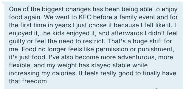 Client testimonial