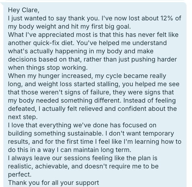 Client testimonial